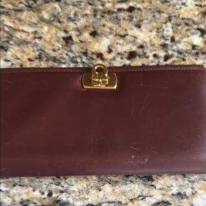 Salvatore ferragamo Leather Wallet with Gold Clasp